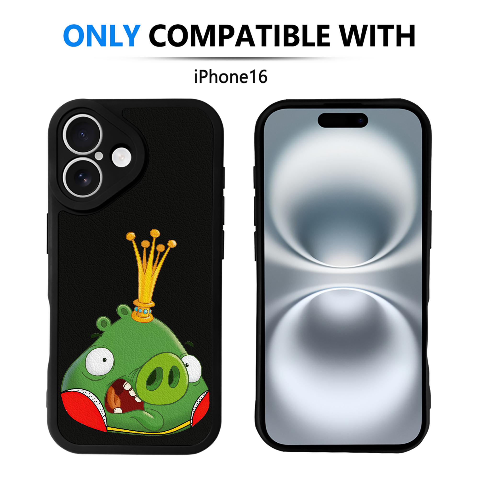 （画像用） Angry Birds アングリーバード 【iPhone 16シリーズ対応】シリコンスマホケース（レザー調） 材質：シリコン